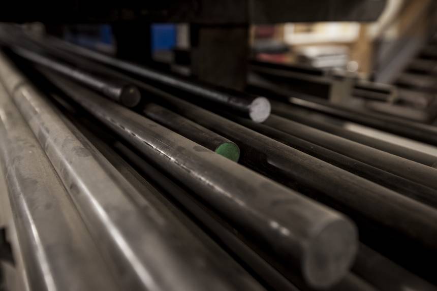 Stocked metal material at Luft Machine