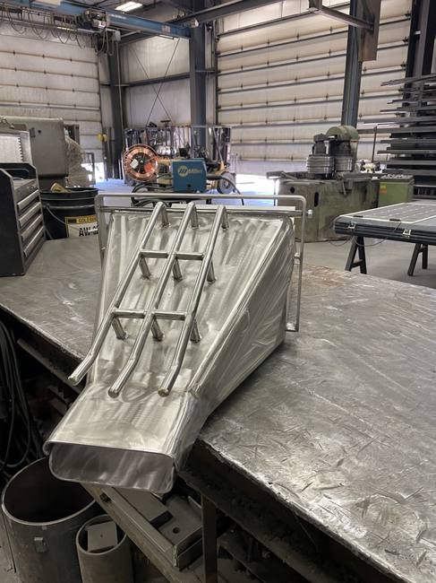 Custom metal fabrication project at Luft Machine